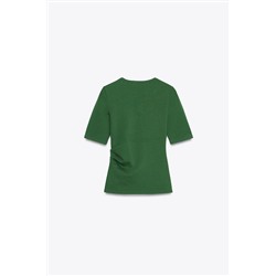 GATHERED INTERLOCK T-SHIRT