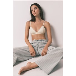 Sujetador triangular encaje amarillo