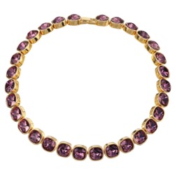 Колье Триумф (кристаллы SW бургунди 10мм; покрытие золото) 38-42см, Есть комплект