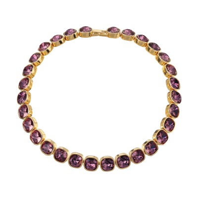 Колье Триумф (кристаллы SW бургунди 10мм; покрытие золото) 38-42см, Есть комплект