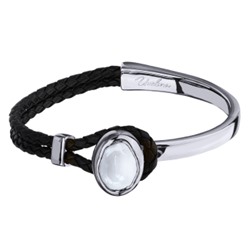 Браслет Грация (кристаллы SW 14х10 белый электрик; покрытие родий), Есть комплект