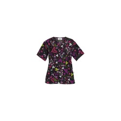 Happy Scrubs® Crazy Hearts Black Scrub Top