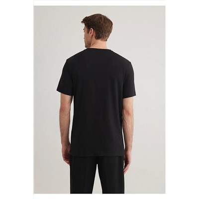 Mavi Stretch Siyah Basic Tişört Fitted / Vücuda Oturan Kesim 061747-900