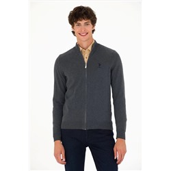 Erkek Antrasit Melanj Basic Triko Hırka