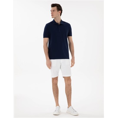 Lacivert Regular Fit %100 Pamuk Polo Yaka Basic Tişört