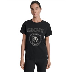 DKNY Sport Women's Medallion Logo Crewneck T-Shirt