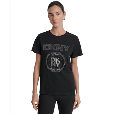 DKNY Sport Women's Medallion Logo Crewneck T-Shirt