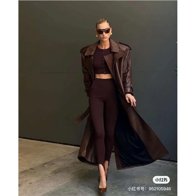 Кожаный плащ из овчины люкс