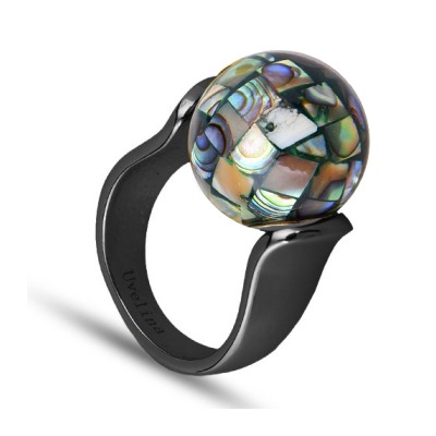 Кольцо (гелиотис 16мм; покрытие черный родий), Есть комплект