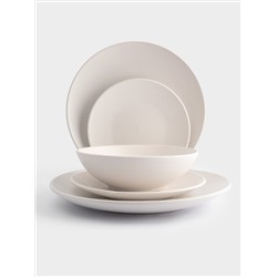 Сервиз обеденный, 6 перс, 18 пр, керамика, белый, в крапинку, Scanno