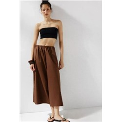 Простые хлопковые брюки широкого кроя