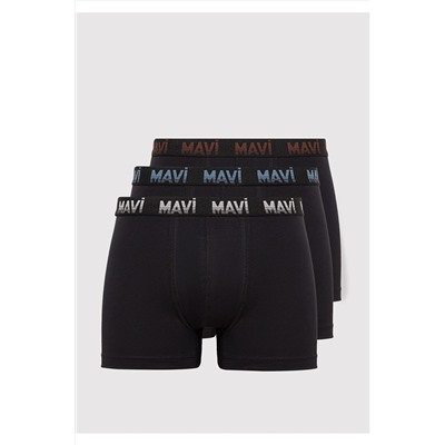 Mavi 3lü Siyah Basic Boxer 0911871-900