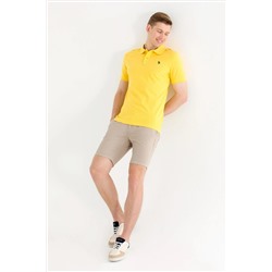 Erkek Koyu Sarı Basic Polo Yaka Tişört