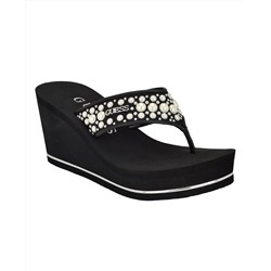 GUESS Women's Silus Embellished Platform Wedge Sandals