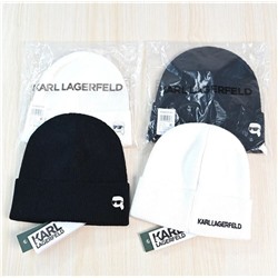 Шапка с металлизированной вышивкой в ​​виде головы мультяшного персонажа KARL LAGERFEL*D