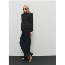 Jeans wideleg tiro medio