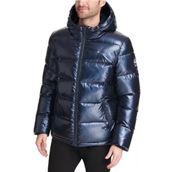 Tommy Hilfiger Men's Pearlized Performance Hooded Puffer Coat