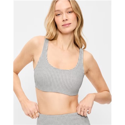Ribbed Scoop-Neck Swim Top