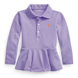 Cotton Piqué Peplum Polo
