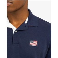 FLAG PIQUE POLO SHIRT WITH UNDER COLLAR DETAIL