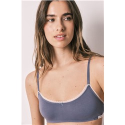 Sujetador top algodón azul