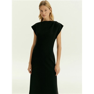 Трикотажное платье миди косого кроя из хлопка, PL1675/vixen
