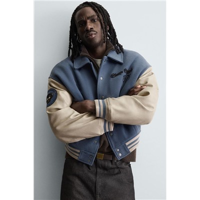 PATCHED QUILTED BOMBER JACKET