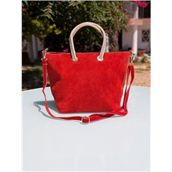 Итальянская сумка из натуральной кожи Ab.Z PELLE Mini Shopper (440) Rojo