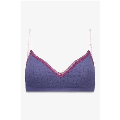 Sujetador seamless pointelle azul