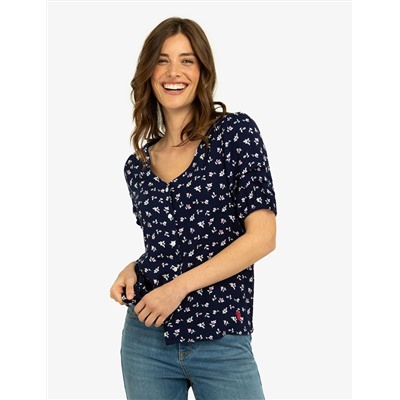 FLORAL PRINT VOLUME SLEEVE TOP