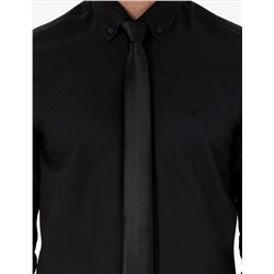 Siyah Slim Fit Uzun Kollu Gömlek