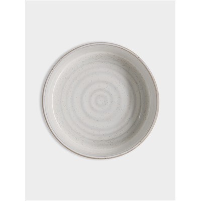 Салатник, 16х6 см, 750 мл, керамика, бежево-серый, в крапинку, Спираль, Azurro