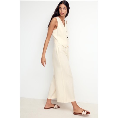LINEN BLEND WAISTCOAT JUMPSUIT