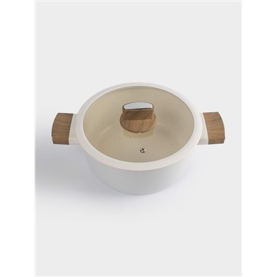 Кастрюля, 24 см, 4,1 л, с крышкой, с покрытием, алюминий, молочная, Palisander