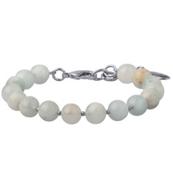 Браслет Селена (опал 8мм голубой; покрытие родий) 17-21см, Есть комплект