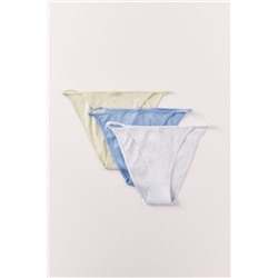 Pack 3 bragas clásicas algodón desagujado corazones