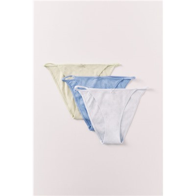 Pack 3 bragas clásicas algodón desagujado corazones