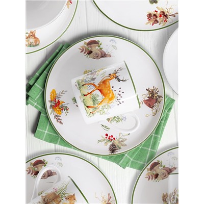 Набор, 3 пр, тарелка 18 см, салатник 13 см, кружка 200 мл, Олени