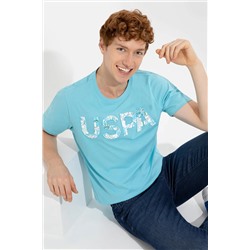 Erkek Turkuaz Bisiklet Yaka Tişört