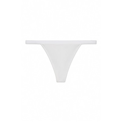 Tanga tira algodón canalé blanca