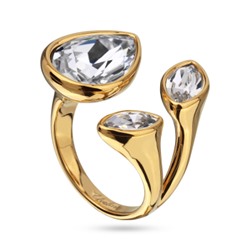 Кольцо Эйва (кристаллы SW белые; покрытие золото), Есть комплект