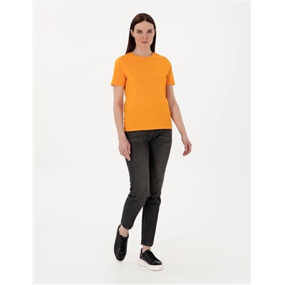 Turuncu Regular Fit Basic Tişört