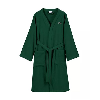 Lacoste Home Logo Patch 100% Cotton Pique Bath Robe