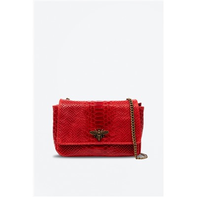 Bandolera de piel Rojo y dorado - Firenze Artegiani