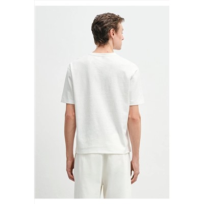 Mavi Beyaz Tişört Loose Fit / Bol Rahat Kesim 0612946-620