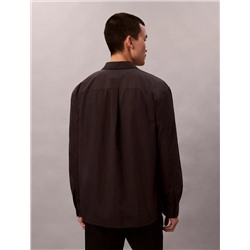 Cotton Nylon Relaxed Button-Down Shirt