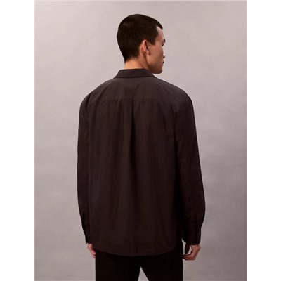 Cotton Nylon Relaxed Button-Down Shirt