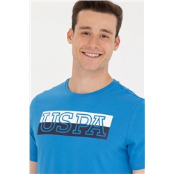 Erkek Saks Bisiklet Yaka Tişört