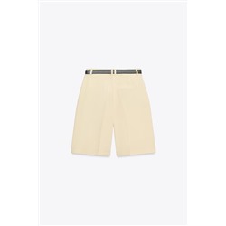 HIGH-WAIST DARTED BERMUDA SHORTS WITH BELT
