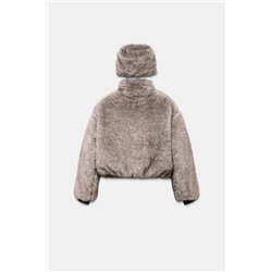 SHORT COAT WITH FAUX FUR HOOD HEIQ XREFLEX™ TECHNOLOGY SKI COLLECTION